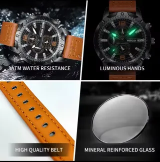 Reloj Yashun Hombre Negro y Marrón