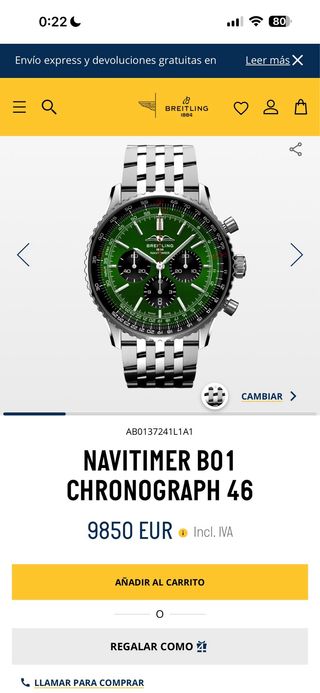 Breitling Navitimer 2026 Verde - 8 Años Garantía