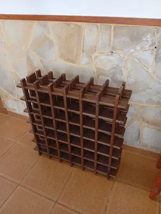 Botellero madera maciza rústico (36 botellas)