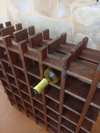Botellero madera maciza rústico (36 botellas)
