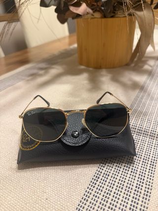 Ray-Ban Hexagonal Gafas de Sol Doradas unisex