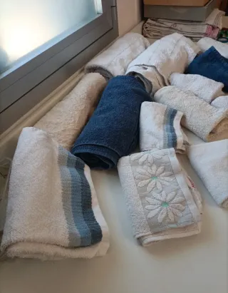 Set Asciugamani Usatissimi  Cotone Blu Bianco