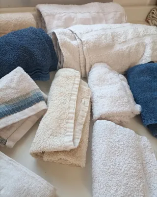 Set Asciugamani Usatissimi  Cotone Blu Bianco