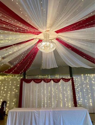 Decoración Salón Fiestas: Telas y Luces