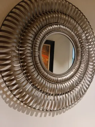 Consola recibidor y espejo plateado