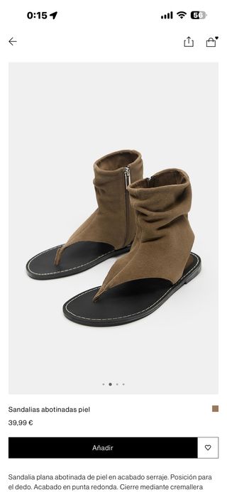 Sandalias botín piel marrón