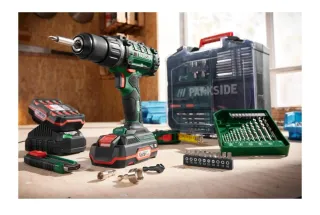 Taladro Parkside 20V + Set Accesorios