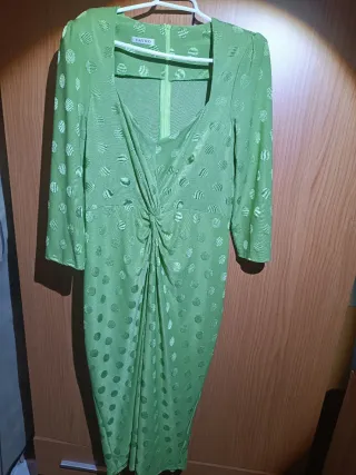 Vestido fiesta CAYRO verde lunares