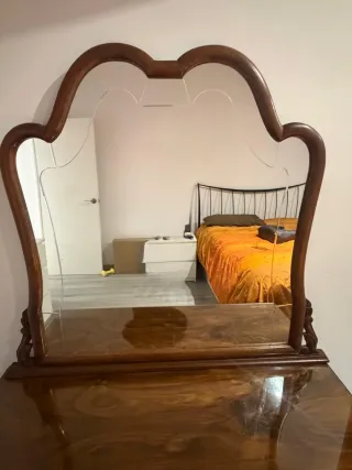 Cómoda vintage madera y cristal