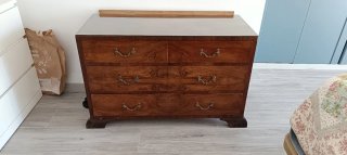 Cómoda vintage madera y cristal