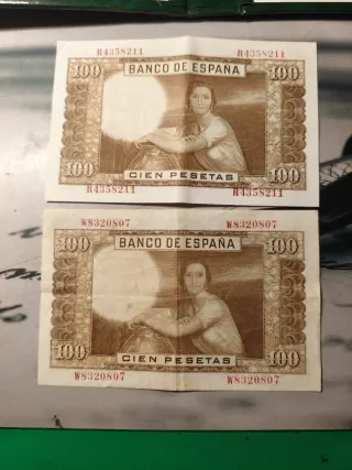 Pareja Billetes 100 Pesetas España 1933