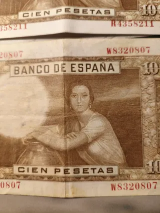 Pareja Billetes 100 Pesetas España 1933