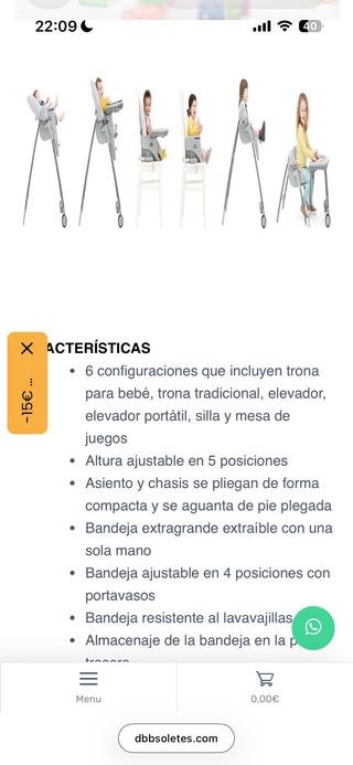 Trona Joie 6 en 1 gris