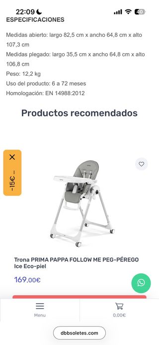 Trona Joie 6 en 1 gris