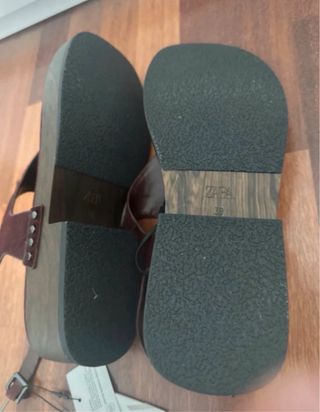 Sandalias Piel Zara Burdeos nuevo