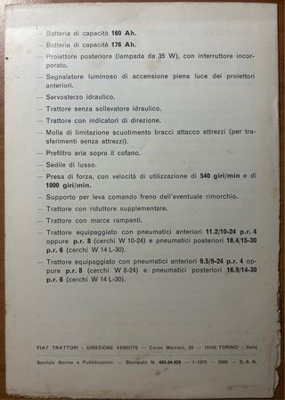 Supplemento libretto uso e manut. OM 750 Special