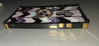 Custodia S9 Plus con anello dorato