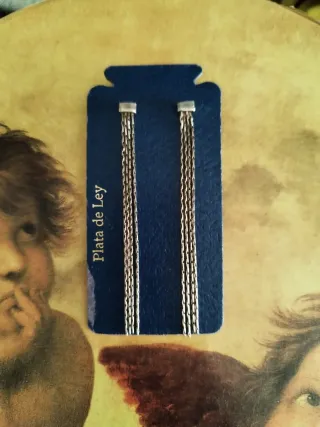 Pendientes largos de plata