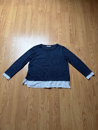 Jersey con camisa azul y blanca