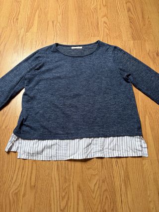 Jersey con camisa azul y blanca