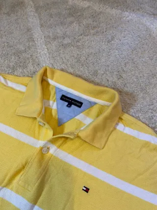 Polo Tommy Hilfiger Rayas Amarillas y Blancas