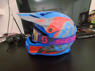 Casco Motocross Scott Blu/Rosso