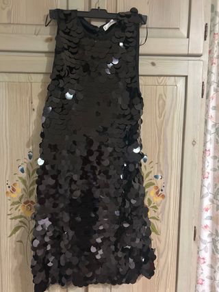 Vestido fiesta lentejuelas Mango Talla S