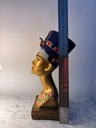 Figura Nefertiti Egipcia Dorada Azul