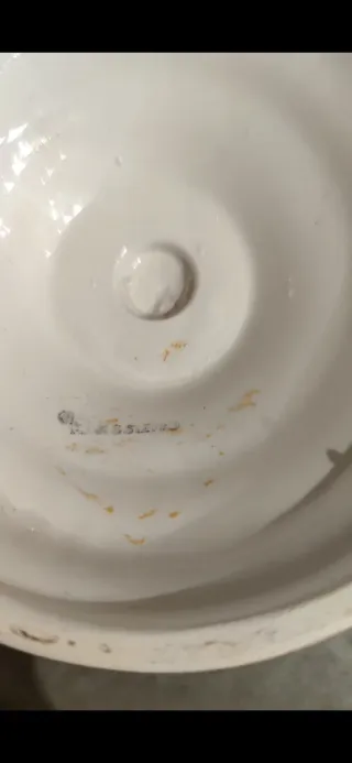 Vaso Coperchio Ceramica Fiori Beige Rosa