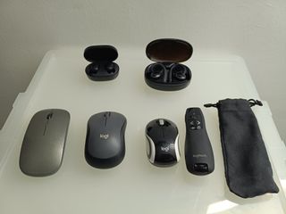 Puntero Logitech e mouse PC + Cuffie