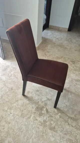 6 Sillas Comedor Tapizadas Marrón