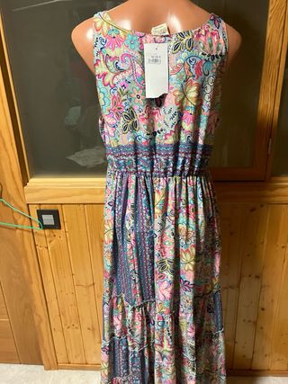 Vestido largo estampado talla única