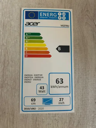 Monitor da gioco Acer 27'' 144Hz IPS