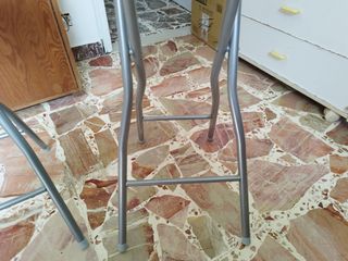 Coppia Sgabelli Acciaio e Legno