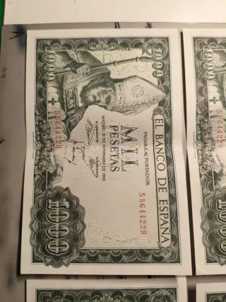 4 Billetes 1000 Pesetas España 1965