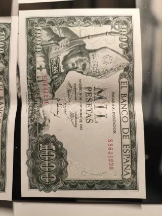 4 Billetes 1000 Pesetas España 1965