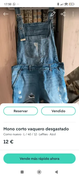 Mono vaquero corto desgastado