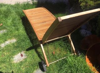 Hamaca y sillón de madera para jardín