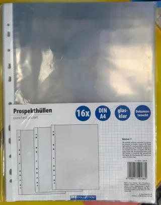 16 fundas A4 transparentes