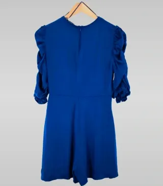 Mono invitada mangas abullonadas azul