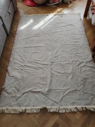Alfombra vintage terciopelo roja y verde