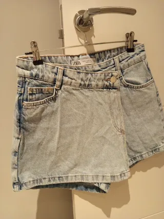 Falda pantalón vaquera Zara Talla XS
