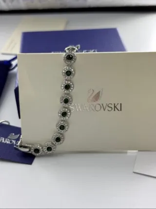 Pulsera Swarovski Verde y Plateada