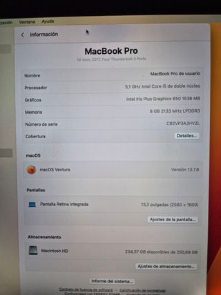 MacBook Pro 13'' 2017 Touch Bar i5 8GB 256GB