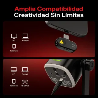 Micrófono Gaming Inalámbrico Maono PD100WS PC