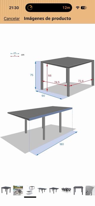 Conjunto mesa de jardin extensible con sillas