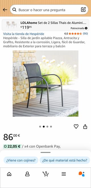 Conjunto mesa de jardin extensible con sillas
