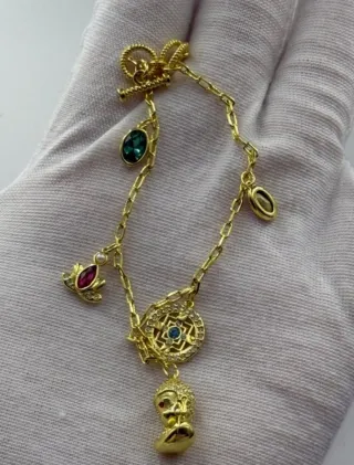 Pulsera Swarovski Buda y Loto Dorada