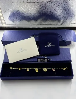 Pulsera Swarovski Buda y Loto Dorada