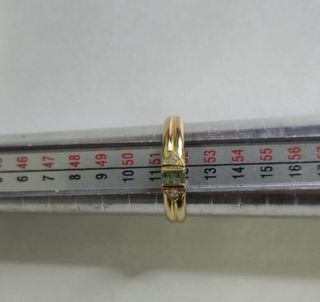 Anillo Oro 18k Piedra Verde y Circonitas